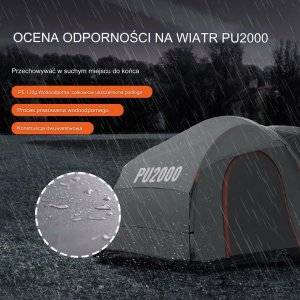 Namiot Kempingowy Samochodowy Przestronny do SUVów  240 x 240 cm 4