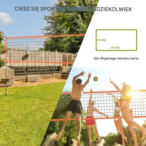 Vevor Siatka do siatkówki przenośna regulowana aluminiowa - zestaw z piłką PVC 5