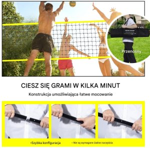 Vevor Przenośna Siatka do Siatkówki Trzpień 3,1 cm 3