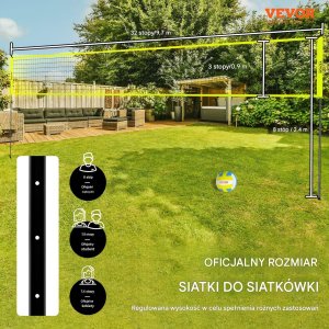 Vevor Przenośna Siatka do Siatkówki Trzpień 3,1 cm 6