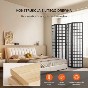 Vevor Japoński Parawan Pokojowy 4-panelowa przegroda dekoracyjna do domu i biura 4