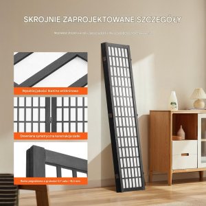 Vevor Japoński Parawan Pokojowy 4-panelowa przegroda dekoracyjna do domu i biura 5