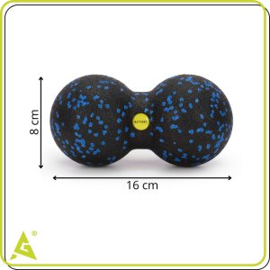 Piłka podwójna do masażu pleców i karku, roller punktowy czarno-niebieski UNIWERSALNY 9
