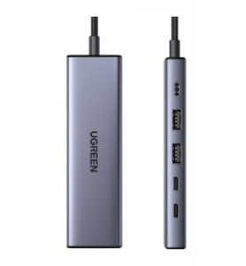 HUB USB Ugreen Hub / adapter USB-C 6w1 UGREEN CM511 USB-C do 2x USB DisplayPort 4K 60Hz 2x USB-C PD 100W 2