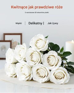 Sztuczne kwiaty 120szt białe róże ślubne bukiet do dekoracji stołu 2