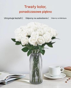 Sztuczne kwiaty 120szt białe róże ślubne bukiet do dekoracji stołu 3