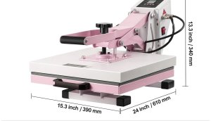 Vevor Prasa termiczna 38x38 cm z wysuwem do koszulek transfer ciepła różowa 2