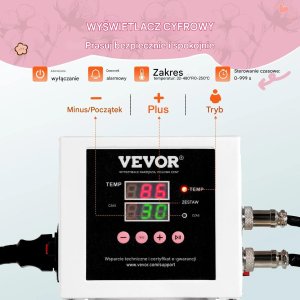 Vevor Prasa termiczna 38x38 cm z wysuwem do koszulek transfer ciepła różowa 5