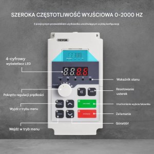 Falownik VFD 5.5kW 7.5HP 220V 1/3 fazowy sterownik silnika CNC regulowany 3