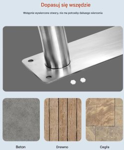 Poręcz basenowa 2 szt. stal nierdzewna 76x76 cm 170 kg montaż schodów basen 13