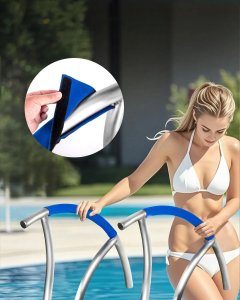 Poręcz basenowa 2 szt. stal nierdzewna 76x76 cm 170 kg montaż schodów basen 5