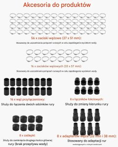 Solarne ogrzewanie basenu 1235 x 3100 mm HDPE 4 panele zestaw do basenów 7