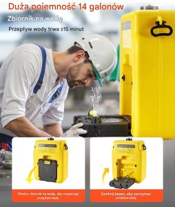 Stacja do płukania oczu 53L przenośna 2 dysze do szkół i laboratoriów 4