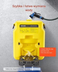 Stacja do płukania oczu 53L przenośna 2 dysze do szkół i laboratoriów 7