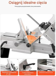 Piła taśmowa do metalu 135x86cm 550W kąt 045 regulacja prędkości warsztat 5