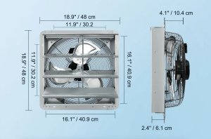 Wentylator wyciągowy 406 mm 1400RPM 2000CFM aluminiowy do garażu/szklarni 2