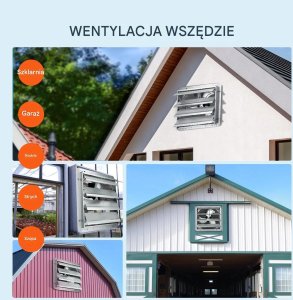 Wentylator wyciągowy 406 mm 1400RPM 2000CFM aluminiowy do garażu/szklarni 7