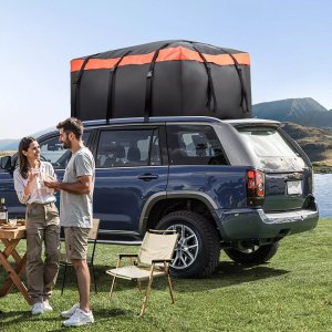 Bagażnik dachowy wodoodporny 566 L 840D z zamkiem  na auta z/bez relingów 7