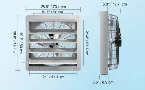 Wentylator wyciągowy 610 mm 1400RPM 2892CFM aluminiowy do garażu/szklarni 2