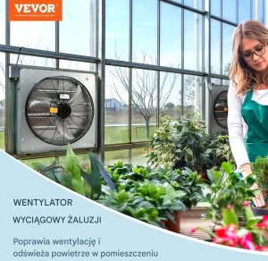 Wentylator wyciągowy 610 mm 1400RPM 2892CFM aluminiowy do garażu/szklarni 3