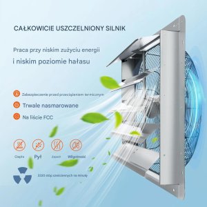 Wentylator wyciągowy 610 mm 1400RPM 2892CFM aluminiowy do garażu/szklarni 4