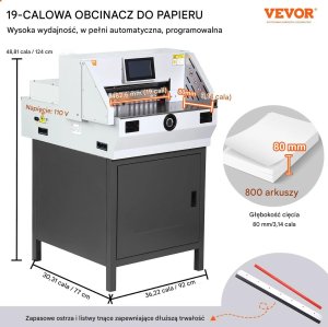 Gilotyna elektryczna 483 mm 80 mm wys. cięcia, panel dotykowy  do biura 3