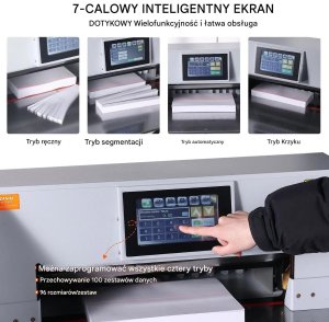 Gilotyna elektryczna 483 mm 80 mm wys. cięcia, panel dotykowy  do biura 4