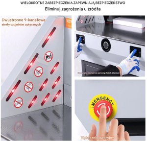 Gilotyna elektryczna 483 mm 80 mm wys. cięcia, panel dotykowy  do biura 6