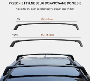 Uchwyty relingi dachowe Rav4 2019-23 aluminiowe z zamkiem 118 kg bagaż 3