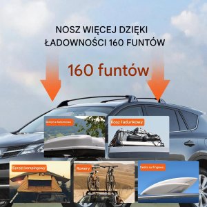 Uchwyty relingi dachowe Rav4 2019-23 aluminiowe z zamkiem 118 kg bagaż 4