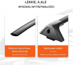 Uchwyty relingi dachowe Rav4 2019-23 aluminiowe z zamkiem 118 kg bagaż 5