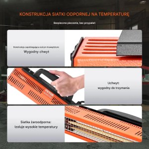 Suszarka do lakieru na podczerwień 1000W ręczna szybkie suszenie lakieru 5