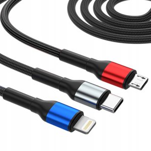 Kabel USB 3mk Hyper Cable N-SERIES 6-in-1 C/A to C/Lighting/Micro 18W 9V/2A QC 3.0 1,2m 4