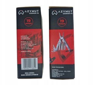 Multitool AZYMUT Giewon FS - Fire Starter - 19 narzędzi - krzesiwo + gwizdek + kabura do pasa (H2038A) 16