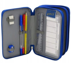 Piórnik szkolny Real Madryt z wyposażeniem dla chłopca rozkładany potrójny 9