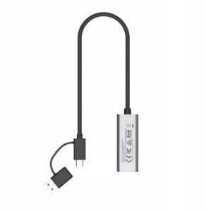 Unitek Hybrydowy adapter USB-C/USB-A do sieci Gigabit Ethernet 2,5G 4