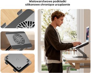 Podstawka chłodząca Unitek Unitek Podstawka chłodząca pod laptopa regulowana 360°, 8''- 17,3'' 9