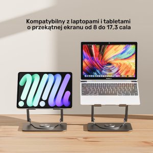 Podstawka chłodząca Unitek Unitek Podstawka chłodząca pod laptopa regulowana 360°, 8''- 17,3'' 10