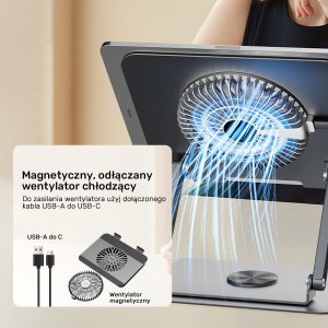 Podstawka chłodząca Unitek Unitek Podstawka chłodząca pod laptopa regulowana 360°, 8''- 17,3'' 7