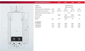 Przepływowy podgrzewacz wody Ariston AKROS RX 1020 Gazowy przepływowy podgrzewacz wody 19,5 KW (4332007) 3