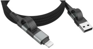 Ansmann 1700-0188 kabel USB 1,2 m USB A/USB C USB C/Lightning czarny, srebrny 9