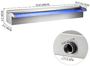 Fontanna wodospad do basenu ze światłem LED 60 cm 2