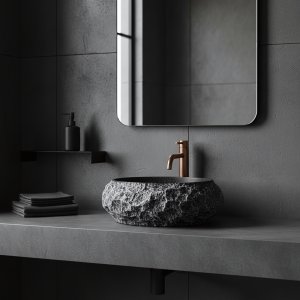 Umywalka nablatowa Rea Mika Gabro Black 2