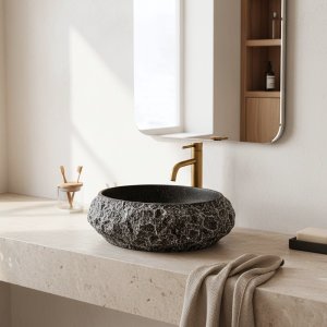 Umywalka nablatowa Rea Mika Gabro Black 4