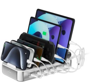 Stacja ładująca 4smarts Team 100W 5xUSB-C z zestawem 6 kabli srebrny 5