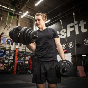 Hantle regulowane 30 kg zestaw obciążeń gryf do treningu siłowego talerze zaciski UNIWERSALNY 20