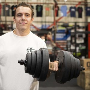 Hantle regulowane 30 kg zestaw obciążeń gryf do treningu siłowego talerze zaciski UNIWERSALNY 21