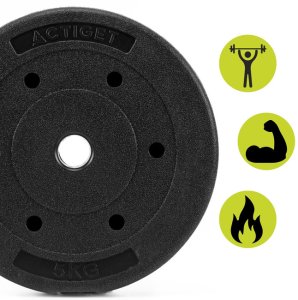 Obciążenie bitumiczne 5 kg 4szt. talerz kompozytowy 29 mm krążek do sztangi hantli UNIWERSALNY 7