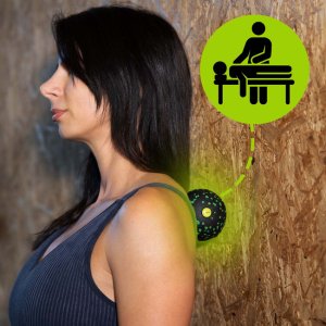 Piłka do masażu pleców i karku, średnio twarda, roller punktowy czarno-zielony UNIWERSALNY 5