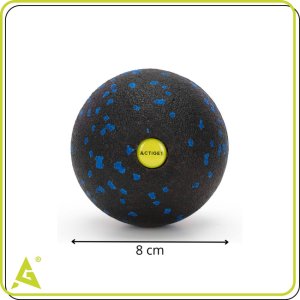 Piłka do masażu pleców i karku, średnio twarda, roller punktowy czarno-niebieski UNIWERSALNY 7